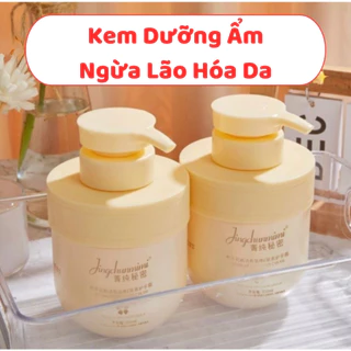 Kem Dưỡng Ẩm Da Ngừa Thô Ráp JingChunMimi 300ml, Kem Dưỡng Trắng Da Chứa Vitamin E Cấp Ẩm Trắng Da Tự Nhiên