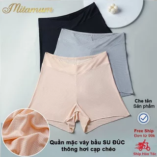 Quần đùi bầu mặc váy đi chơi mặc nhà chất Su Đúc thông hơi thiết kế cạp chéo giá rẻ