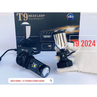 ( Mua Đèn Tặng Hậu  AuDi ) Đèn Pha Led Bi Cầu T9 Pro H4 Bản 2024 Cho Ô Tô Xe Máy ( Dùng Điện Ắc Quy giá 1 đèn )