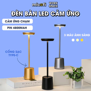 Đèn Bàn LED Cảm Ứng Thông Minh Micofi Không Dây Điều Chỉnh Độ Sáng 3 Màu Ánh Sáng Khác Nhau