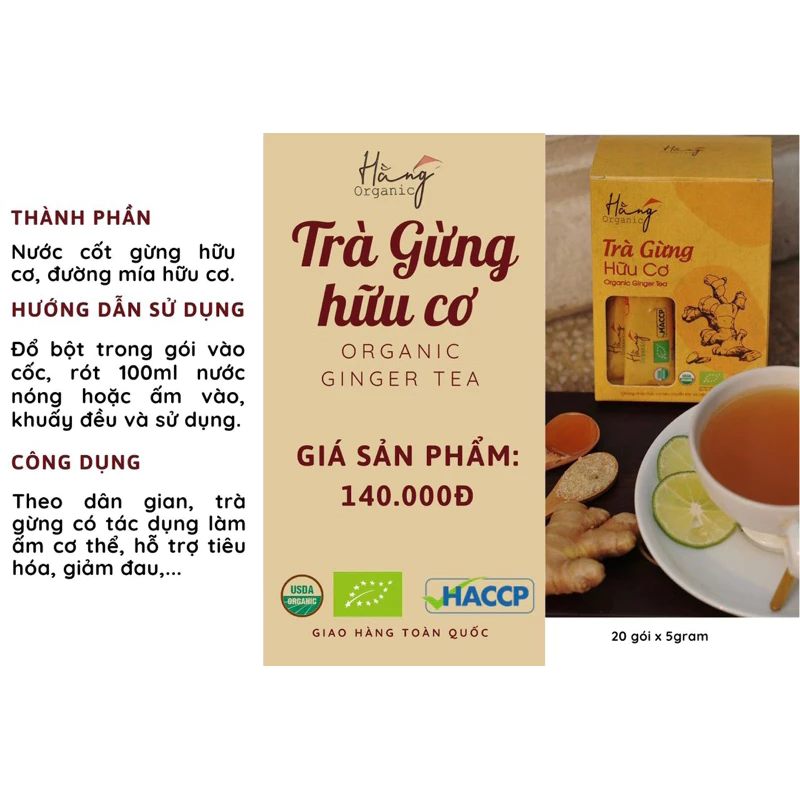 Trà Gừng Hữu cơ Hằng Organic