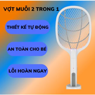 Vợt muỗi thông minh tự động bắt muỗi bằng ánh sáng tím có màng bảo vệ an toàn cho trẻ em có bảo hành