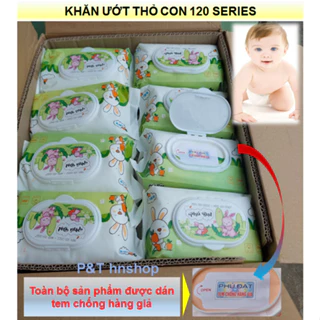 Khăn Ướt PHÚ ĐẠT Hình Thỏ Con 120 Series – Hàng Chính Hãng Dán Tem Chống Hàng Giả