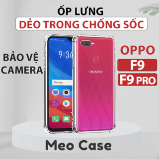 Ốp lưng Oppo F9, Oppo F9 Pro, TPU dẻo trong suốt chống sốc, ốp điện thoại bảo vệ viền camera | Meo Case