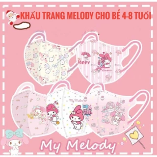 Set 10/50 Chiếc Khẩu Trang 3D In Hình Melody Dễ Thương Cho Bé 4-8 Tuổi