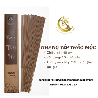 Nhang Tép trầm hương sạch trầm hương thiên nhiên không hóa chất ít khói thơm phòng cao 40 cm, 40 cây