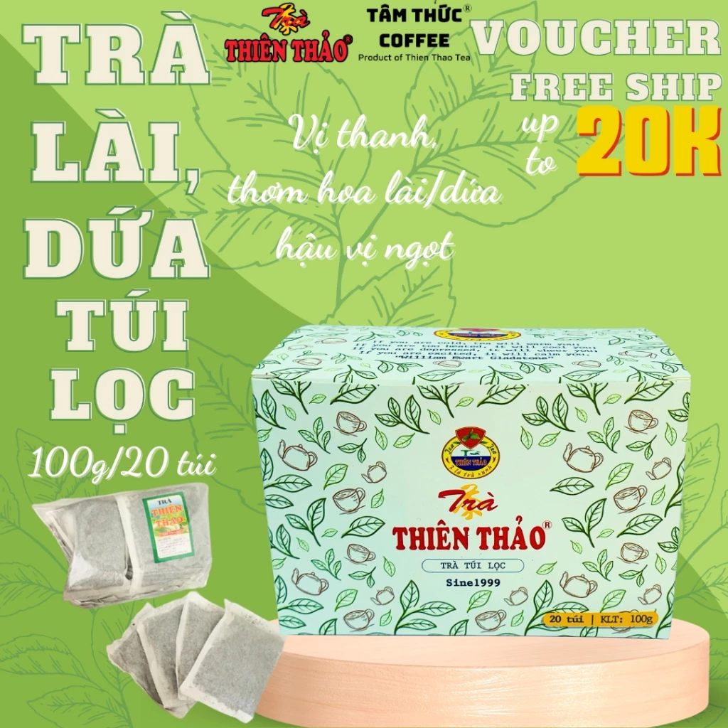 Trà hộp túi lọc Thiên Thảo(lài/dứa) 100gr/20tép ĐẶC SẢN ĐÀ LẠT_HÀNG CÔNG TY