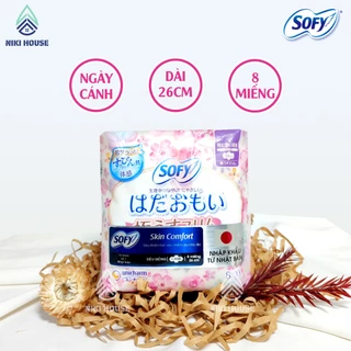 Băng vệ sinh Sofy Skin Comfort Ultra Thin dài 26cm có cánh 8 miếng siêu êm thoáng