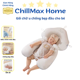 Gối chữ u chống bẹp đầu cho bé CHILLUX HOME, giúp định hình tư thế, cải thiện, hỗ trợ bé ngủ ngon chống giật mình -CL014