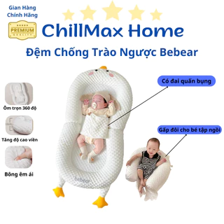 Đệm gối chống trào ngược BEBEAR cho bé cao cấp tặng kèm đai quấn bụng chống giật mình - CL06