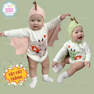 Bodysuit Bé Trai Bé Gái Rồng Có Cánh Thun Hàn Co Giãn Thoáng Mát