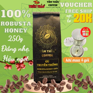 Tâm thức Coffee 100% Robusta honey rang mộc nguyên chất - trà Thiên Thảo