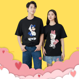 [Cotton 240Gsm] Áo Thun Cho Cặp Đôi Mickey NY Unisex Form rộng 100% Cotton 2 chiều Local Brand