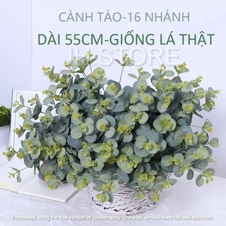 Cành lá táo 16 nhánh điểm hoa như thật-hàng loại đẹp bằng lụa-Hoa giả, cành lá giả-Decor trang trí nhà cửa, đạo cụ chụp