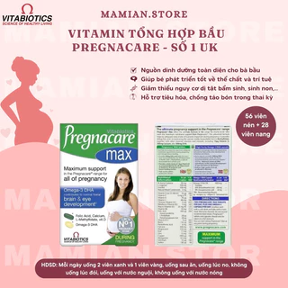 Vitamin bầu Pregnacare Max Anh, viên uống tổng hợp cho phụ nữ mang thai (bill air)