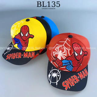 Nón kết trẻ em [2-6 tuổi] họa tiết người nhện spider-man, mũ lưỡi trai cho bé năng động phối 2 màu - BL135