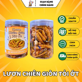 Lươn Chiên Giòn Tỏi Ớt Thơm Ngon - Lon 250G - Đồ Ăn Vặt