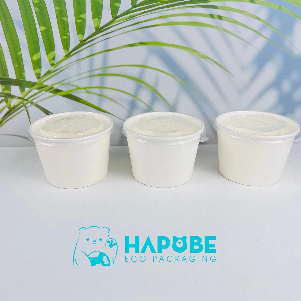 100 bát giấy 390ml có nắp