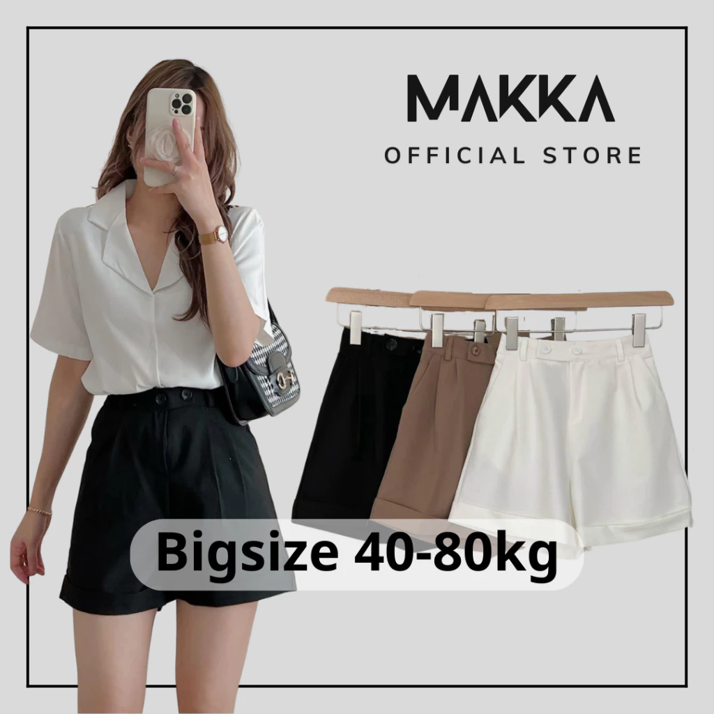 Quần short nữ MAKKA quần ngố short ngắn quần đùi 2 khuy gấu gập phong cách Hàn Quốc trẻ trung năng động 6320