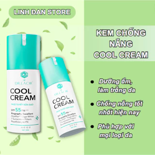 Kem chống nắng vật lý Cool Cream Drlacir làm mờ thâm, dưỡng trắng da ban ngày, nâng tone da spf55pa+++