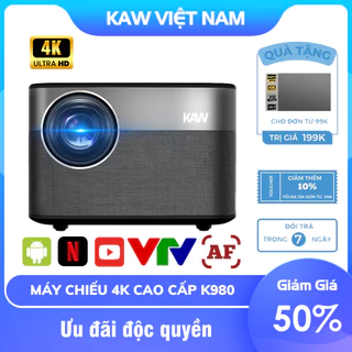 Máy Chiếu Cao Cấp 4K - KP980 Chính Hãng KAW, Tự Động Căn Chỉnh, Độ Sáng Độ Nét Cao, Bảo Hành 12 Tháng