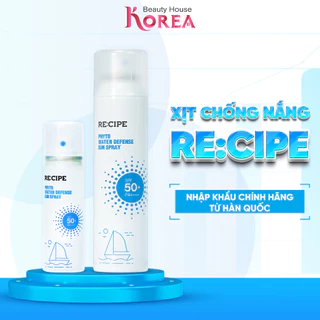 Xịt Chống Nắng RECIPE Chống Nước SPF50+ PA+++ chống nắng Recipe Phyto Water Defense Sun Spray 180ml