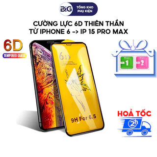 Kính cường lực iPhone 6D Thiên Thần Full Màn Hình từ iP 6 đến iP 15 | iPhone 14, iPhone 15, X, XS MAX,...