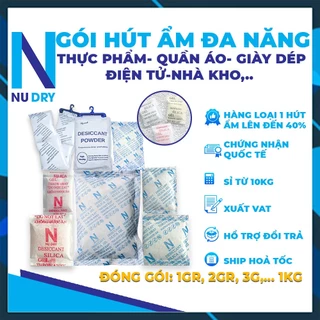 Gói Hút Ẩm đóng túi 1KG loại 1/2/3/5/10/20/50/100/200/500/1000g Silicagel - Hạt chống ẩm mốc, khử mùi - NU DRY