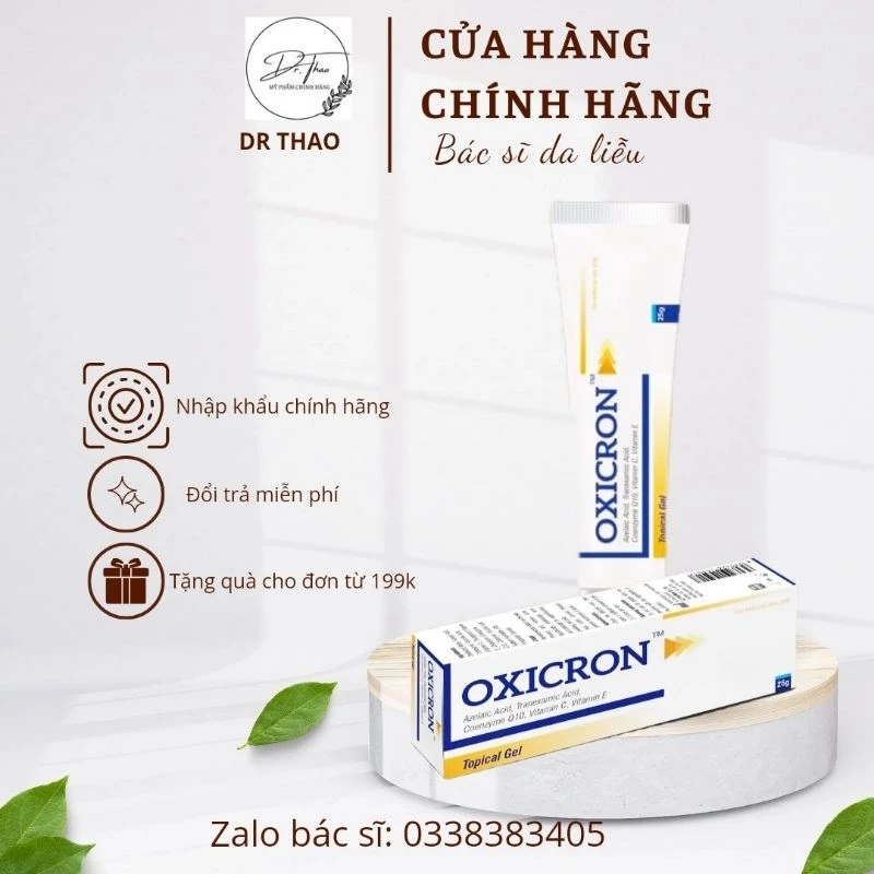 Gel bôi mụn Oxicron - hỗ trợ giảm mụn đỏ, hạn chế tạo sẹo và thâm sau mụn hiệu quả