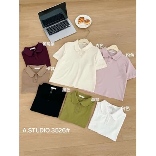 [P3526] Áo POLO thun cotton cá sấu cổ sen tay cộc form vừa (Có sẵn)