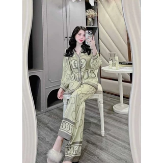 Bộ pijama lụa xước cổ chữ Y Celina dưới 60kg