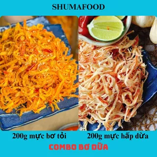 Combo Bơ Dừa 400g Shumafood: 200g mực bơ tỏi, 200g mực nước dừa