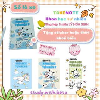 Sổ lò xo takenote KHOA HỌC TỰ NHIÊN LỚP 6-8 tổng hợp lý, hoá, sinh phiên bản mới nhất