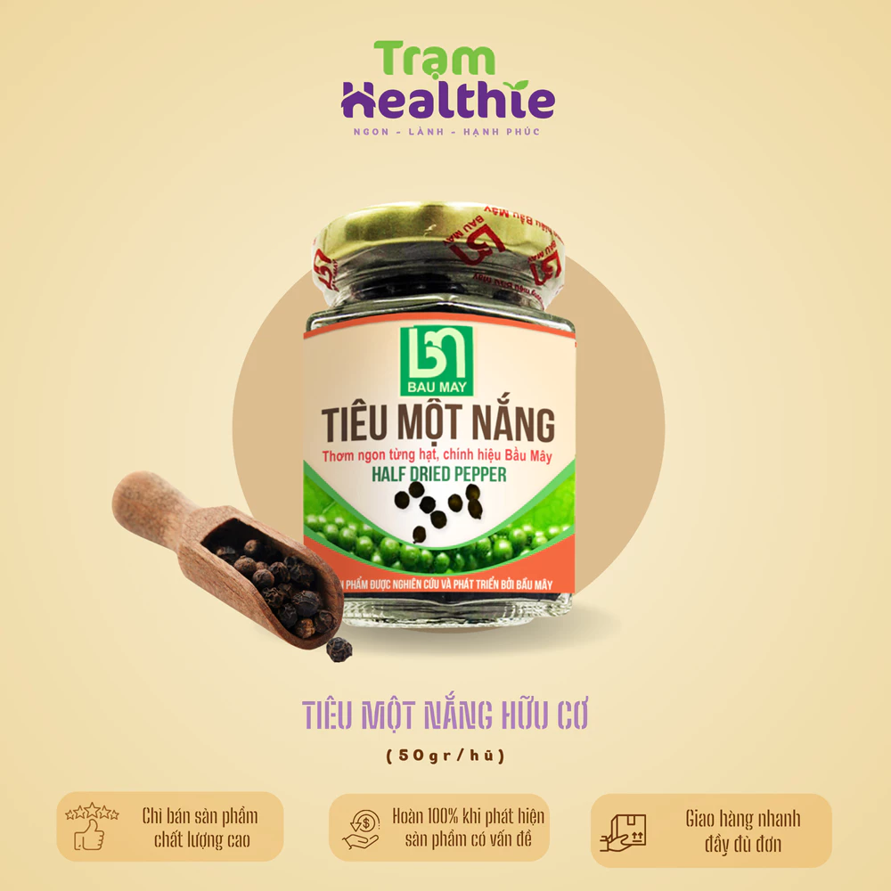 Tiêu Một Nắng Hữu Cơ Bầu Mây - Trạm Healthie - 50g