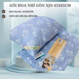 Combo 2 gối nằm ép hơi hoa trà nhí xanh cao cấp, szie 45x65cm -BỘ 2 GỐI NẰM