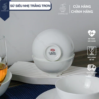 Bát cơm trắng trơn sứ siêu nhẹ - Sứ xương siêu nhẹ Minh Châu - Vỡ 1 đổi 1