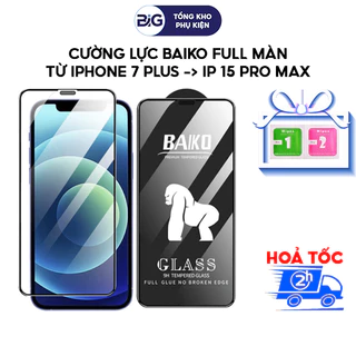 Kính cường lực iPhone Baiko Full Màn, chống bụi màng loa | iPhone 15, 15 PRO, 15 PRM, 14, 13, 12, 11, X, XSM,...