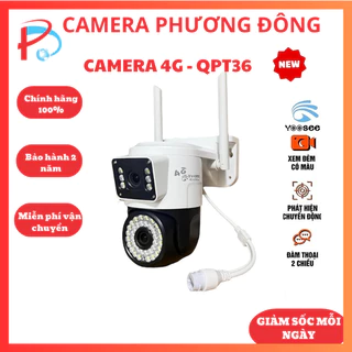 Camera Yoosee dùng sim 4G 5MP, 2 mắt xem 2 màn hình cùng lúc, xem đêm có màu, đàm thoại 2 chiều QPT36