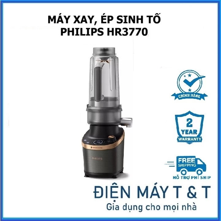 Máy xay và ép Philips HR3770 Xay - Lật - Ép - Hàng chính hãng