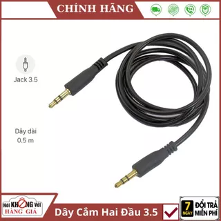 Dây cáp 3.5mm 2 đầu hỗ trợ mic cao cấp dài 0.5m AUX dùng cho loa tivi máy tính điện thoại cao cấp