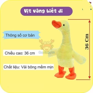 Đồ chơi vịt nhồi bông nhại giọng biết đi vui nhộn bản tiếng việt