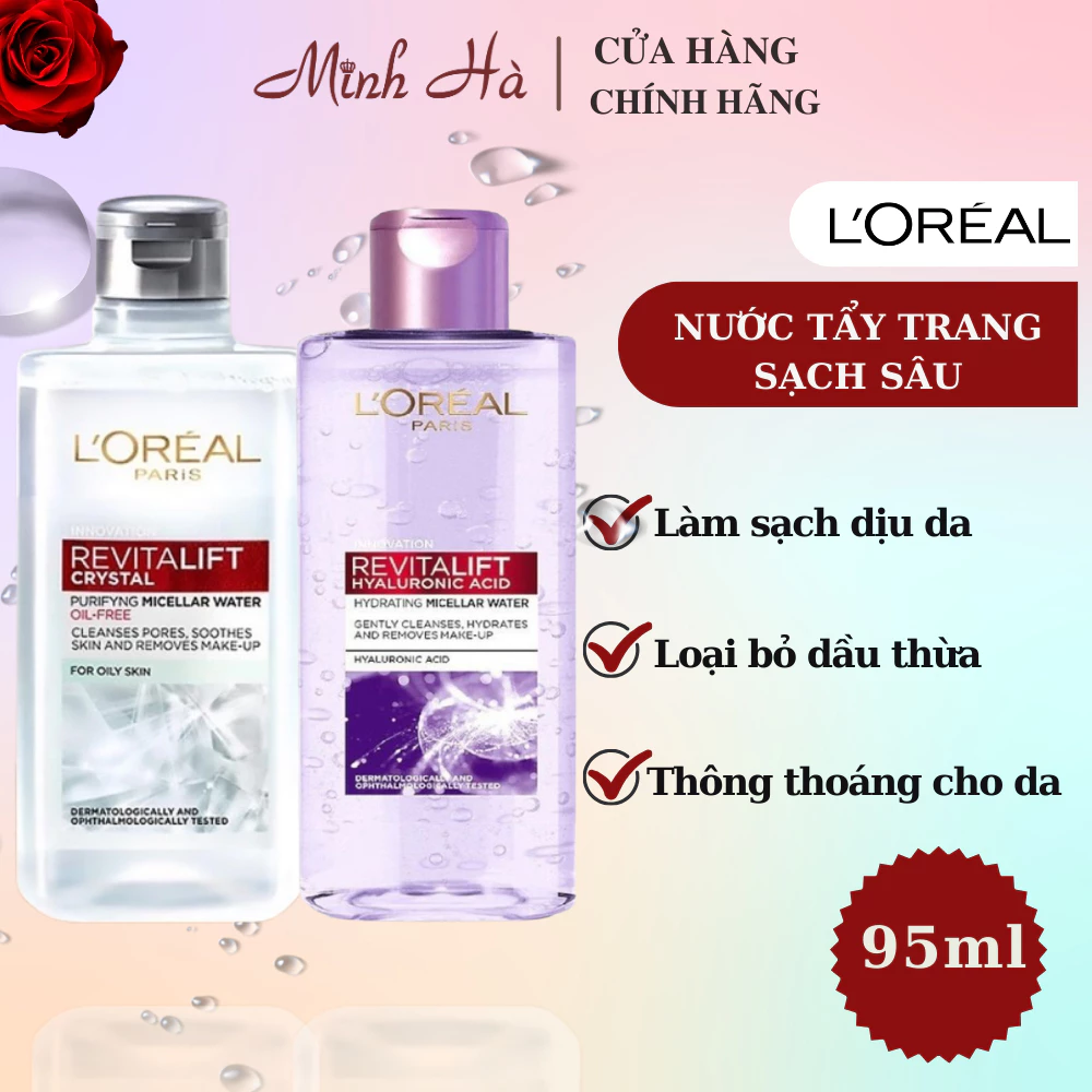 Nước tẩy trang 95ml - Loreal Revitalift Crystal For Oily Skin