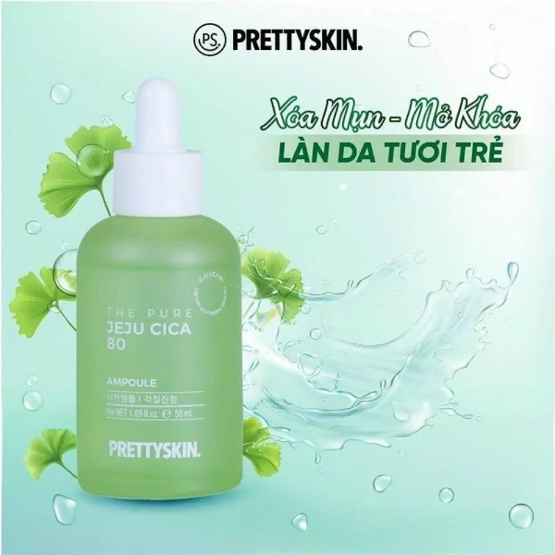 Tinh Chất  Rau Má Prettyskin Jeju Cica Phục Hồi Cho Da Dầu Mụn, dịu da