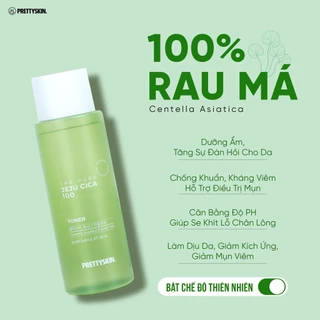 Nước Hoa Hồng Rau Má, Toner Chiết Xuất Rau Má Prettyskin Hàn Quốc The Pure Jeju Cica Toner