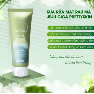 Sữa Rửa Mặt Rau Má Prettyskin Jeju Cica sạch sâu,kiềm dầu giảm mụn 150ml