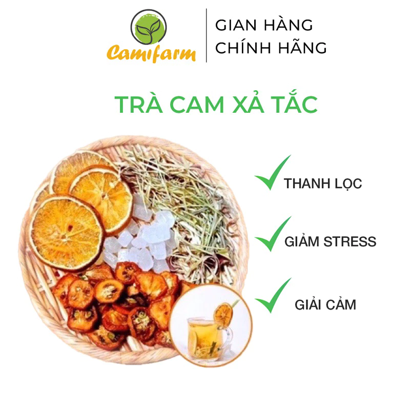 Trà cam sả tắc Camifarm thanh lọc,giảm stress, giải cảm, tốt cho sức khoẻ