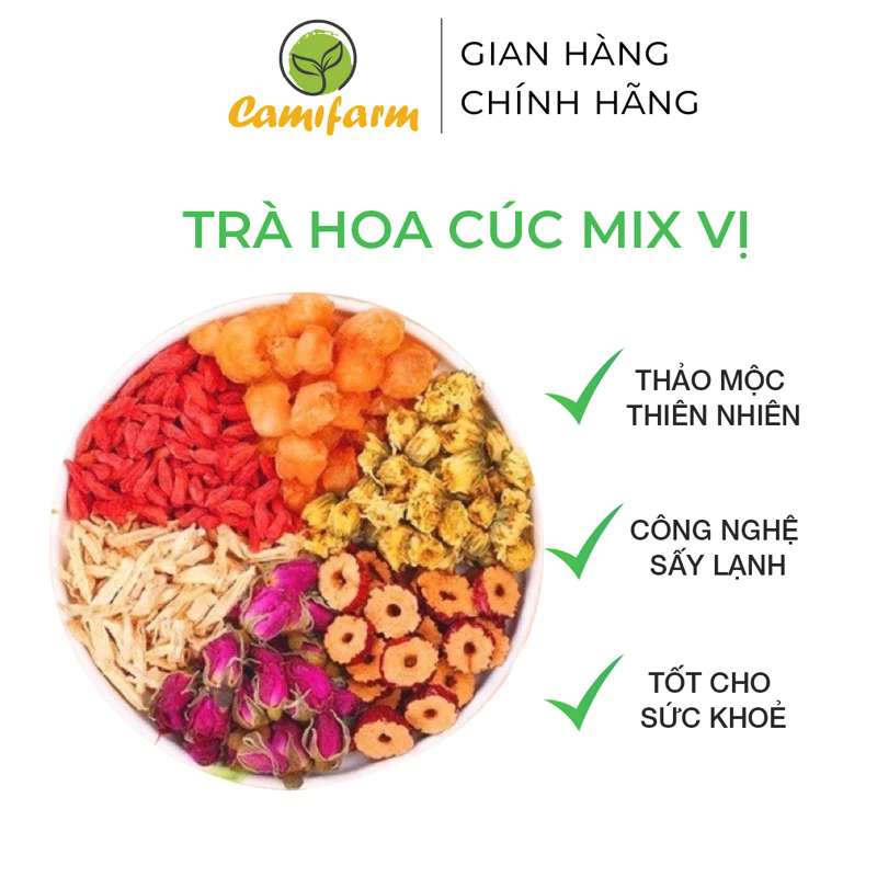 Trà Hoa Cúc Mix Vị Camifarm dưỡng nhan, thanh lọc cơ thể hộp 30 gói