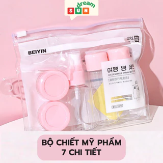 Bộ Chiết Mỹ Phẩm Du Lịch BEIYIN 7 Chi Tiết Kèm Túi Zip Nhỏ Gọn Tiện Lợi Để Mĩ Phẩm Khi Đi Chơi, Du Lịch