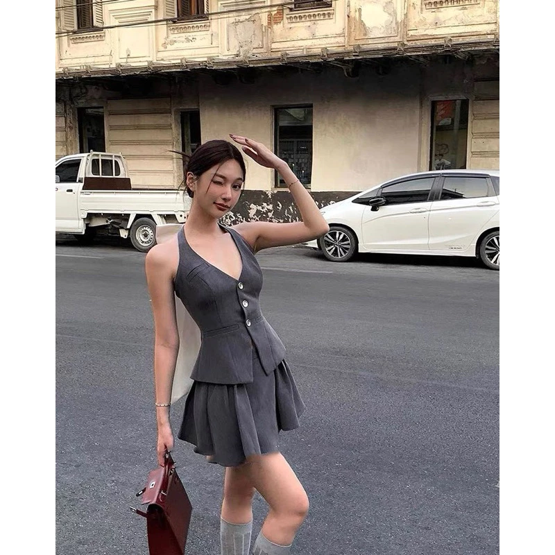 Thanhly Set gile nơ chân váy xoè