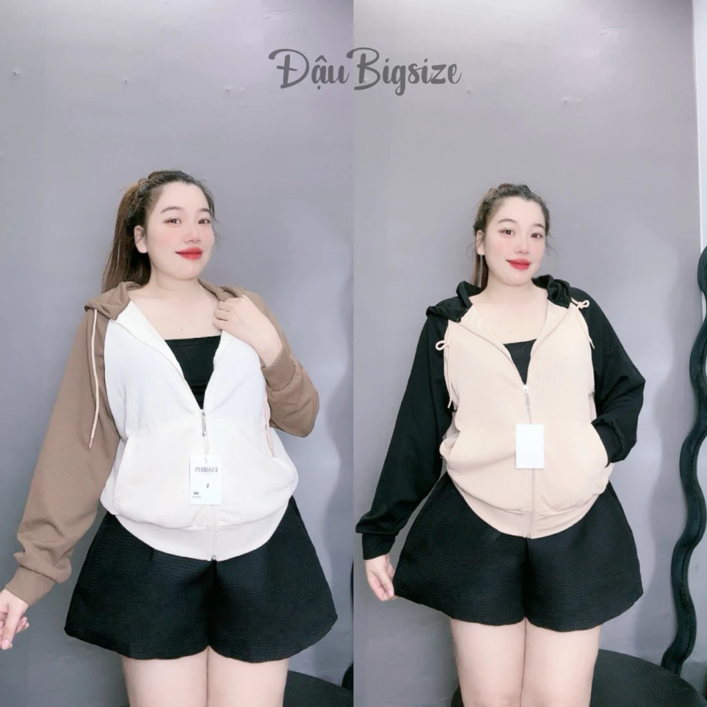 Áo Chống Nắng Bigsize Nữ,Áo Khoác Ngoài Big Size Phom Rộng Phối Màu Vải Xốp Mặc Mát KHOAC3